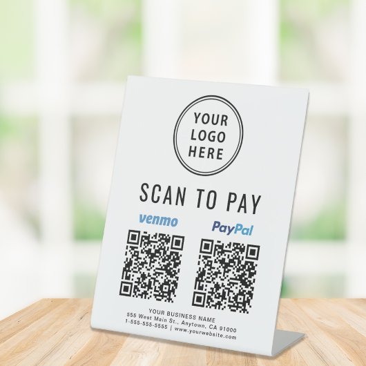 Scan to Pay Venmo Paypal QR Codes Logo Sockelschild