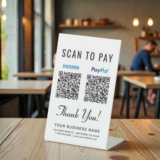 Scan to Pay Venmo Paypal QR Codes Sockelschild