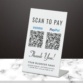 Scan to Pay Venmo Paypal QR Codes Sockelschild