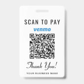 Scan to Pay Venmo QR Code Ausweis (Rückseite)
