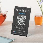 Scan to Pay Venmo QR Code Black Sockelschild (In SItu)