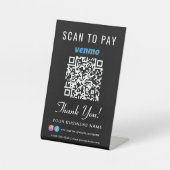 Scan to Pay Venmo QR Code Black Sockelschild (Vorderseite)