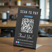Scan to Pay Venmo QR Code Black Sockelschild