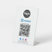 Scan to Pay Venmo QR Code Business-Logo Sockelschild (Vorderseite)