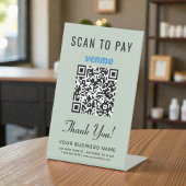 Scan to Pay Venmo QR Code Sage Green Sockelschild