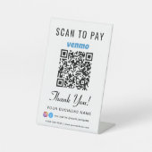 Scan to Pay Venmo QR Code Sockelschild (Vorderseite)