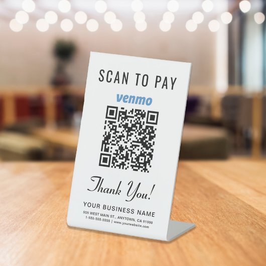 Scan to Pay Venmo QR Code Sockelschild