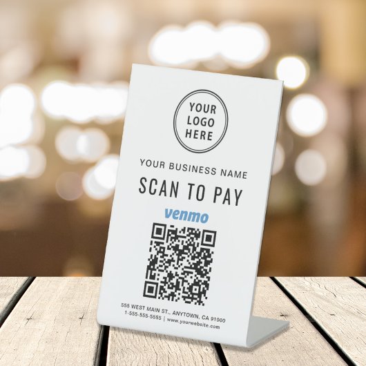 Scan to Pay Venmo QR-Logo Sockelschild