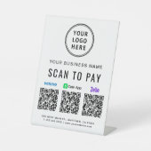 Scan to Pay Venmo Zelle CashApp QR-Codes Logo Sockelschild (Vorderseite)