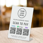 Scan to Pay Venmo Zelle CashApp QR-Codes Logo Sockelschild