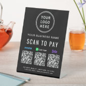 Scan to Pay Venmo Zelle CashApp QR-Logo-Logo schwa Sockelschild (In Situ)