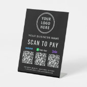 Scan to Pay Venmo Zelle CashApp QR-Logo-Logo schwa Sockelschild (Vorderseite)