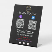 Scan to Pay Zelle Venmo QR-Code Sockelschild (Vorderseite)