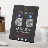 Scan to Pay Zelle Venmo QR-Code Sockelschild (In SItu)