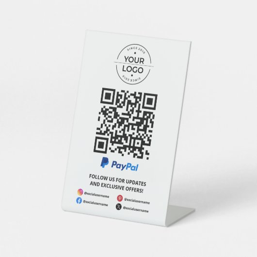 Scan to PayPal QR-Code Sockelschild (Vorderseite)