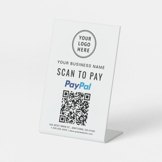 Scan to PayPal QR-Logo Sockelschild (Vorderseite)