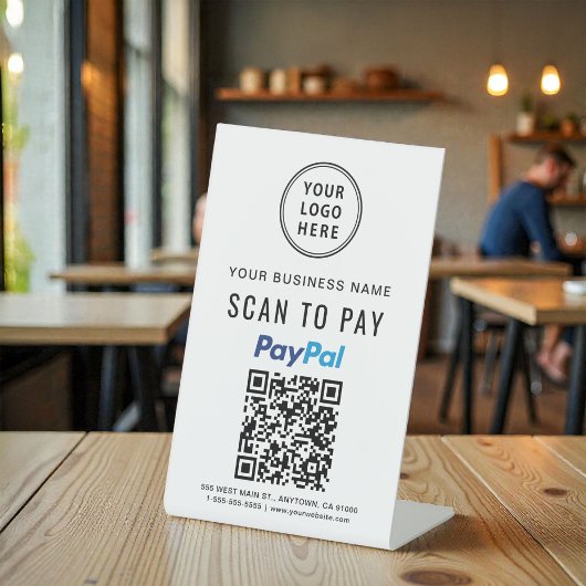 Scan to PayPal QR-Logo Sockelschild