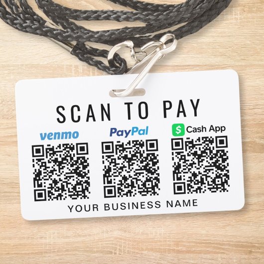 Scan to PayPal Venmo CashApp QR Codes Ausweis