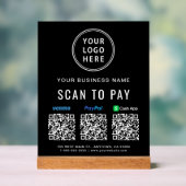 Scan to PayPal Venmo CashApp QR-Codes Logo Acrylschild (Neutral)