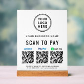 Scan to PayPal Venmo CashApp QR-Codes Logo Acrylschild (Neutral)