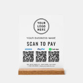 Scan to PayPal Venmo CashApp QR-Codes Logo Acrylschild (Vorderseite)