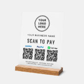 Scan to PayPal Venmo CashApp QR-Codes Logo Acrylschild (Winkel)