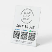 Scan to PayPal Venmo CashApp QR-Codes Logo Sockelschild (Vorderseite)