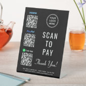 Scan to PayPal Venmo CashApp QR-Codes Logo Sockelschild (In Situ)