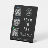 Scan to PayPal Venmo CashApp QR-Codes Logo Sockelschild (Vorderseite)
