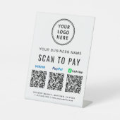 Scan to PayPal Venmo CashApp QR-Codes Logo Sockelschild (Vorderseite)