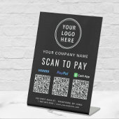 Scan to PayPal Venmo CashApp QR-Codes Logo Sockelschild
