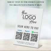 Scan to PayPal Venmo CashApp QR-Codes Logo Sockelschild