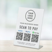 Scan to PayPal Venmo CashApp QR-Codes Logo Sockelschild