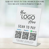 Scan to PayPal Venmo CashApp QR-Codes Logo Sockelschild