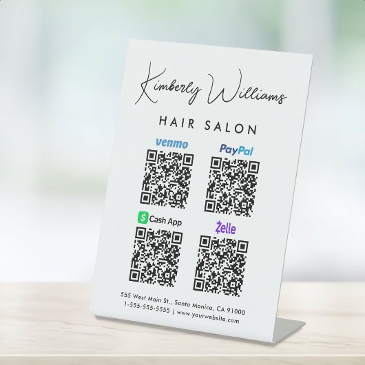 Scan to PayPal Venmo CashApp Zelle QR Code Sockelschild