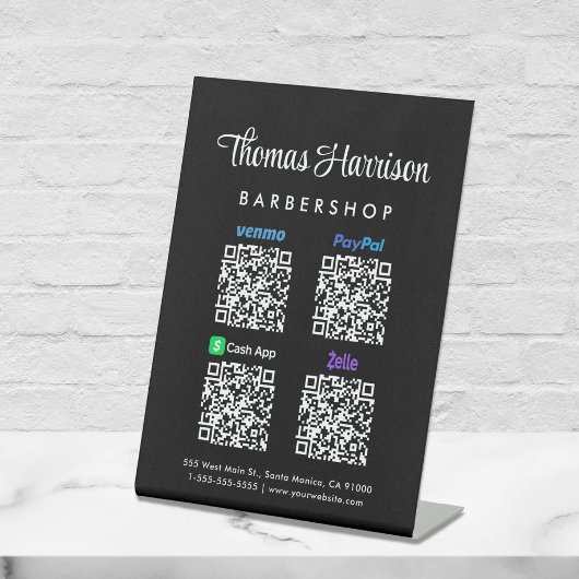 Scan to PayPal Venmo CashApp Zelle QR Code Sockelschild