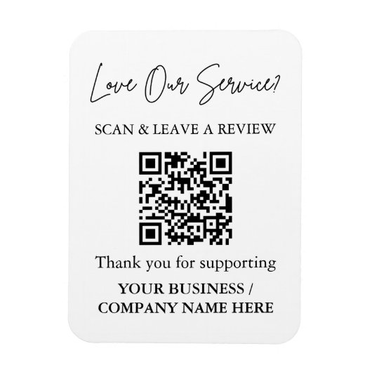 Scan to Review QR Code Magnet for Business (Vertikal)