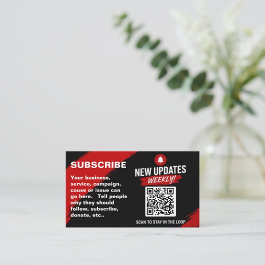 Scan to Subscribe QR Code Design Template Visitenkarte (Stehend Vorderseite)