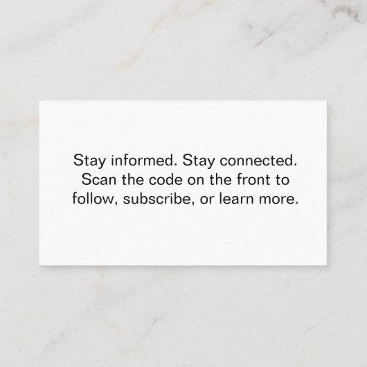 Scan to Subscribe QR Code Design Template Visitenkarte (Rückseite)