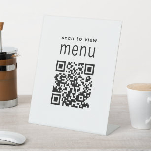 "Scan to View Menu QR Restaurant Modern" Sockelschild