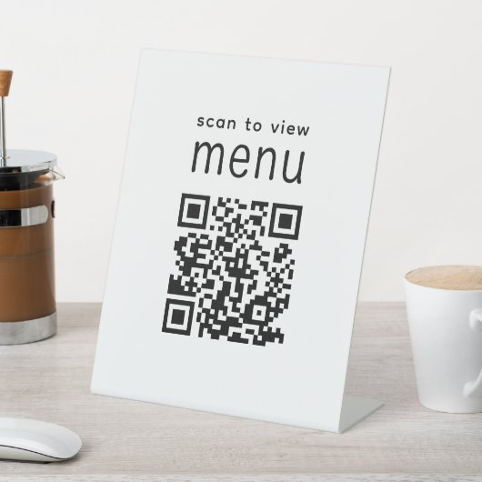 "Scan to View Menu QR Restaurant Modern" Sockelschild (In SItu)