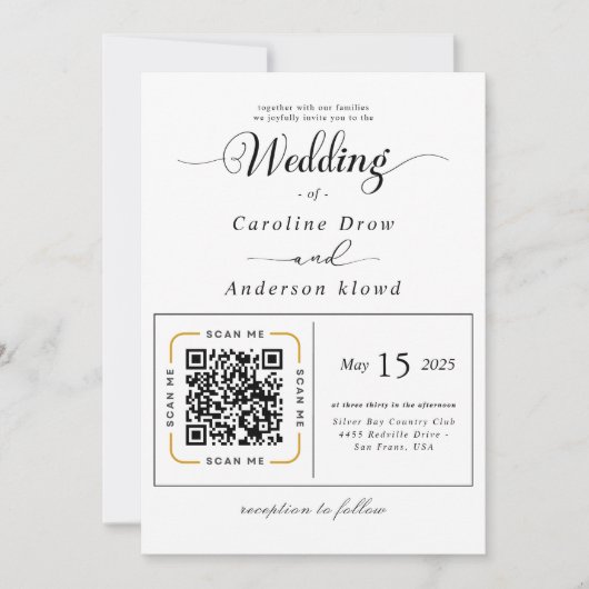 Scan to View Our Wedding Invitation Video (Vorderseite)