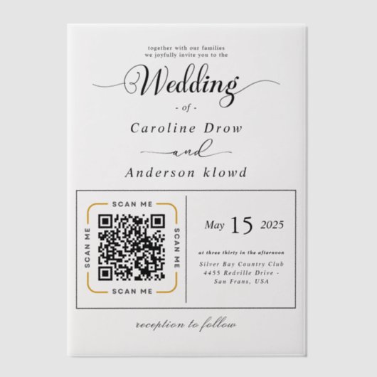 Scan to View Our Wedding Invitation Video Pergament Einladungen (Vorderseite)