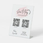 Scan von Firmenlogos für 2 QR-Codes in Rosa Sockelschild (Vorderseite)