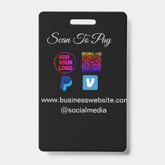 Scan zu bezahlen hinzufügen Logo q oder Code paypa Ausweis (Vorderseite)