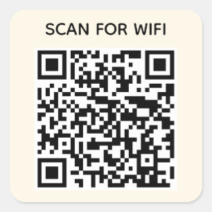 Scan zum Anschluss von Wifi QR Code Modernes natür Quadratischer Aufkleber