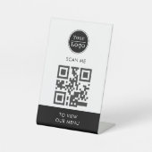 Scan zum Anzeigen des benutzerdefinierten Logo-QR- Sockelschild (Vorderseite)