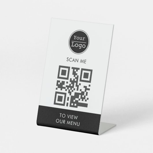 Scan zum Anzeigen des benutzerdefinierten Logo-QR- Sockelschild (Vorderseite)