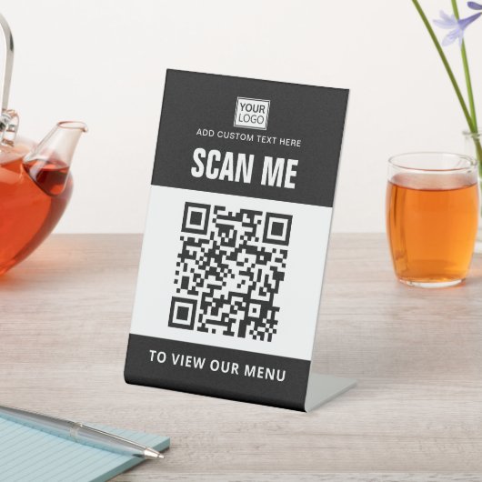 Scan zum Anzeigen des benutzerdefinierten Logo-QR- Sockelschild (In SItu)