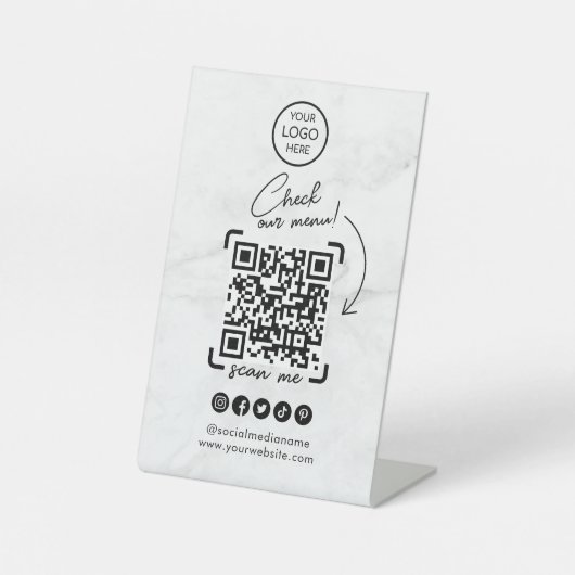 Scan zum Anzeigen des QR-Codes im Menü marbieren | Sockelschild (Vorderseite)